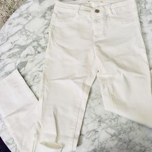 Zara slim white jeans